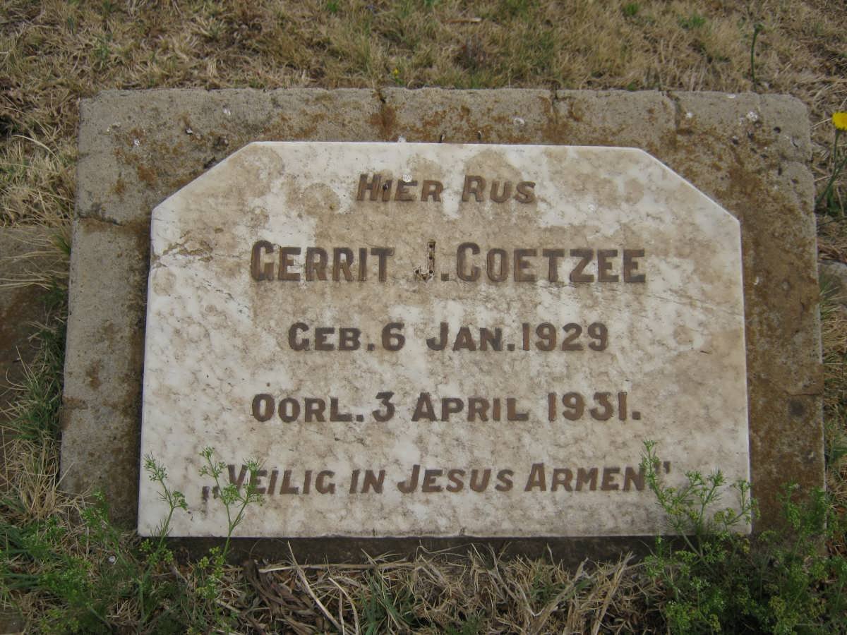 COETZEE Gerrit J. 1929-1931