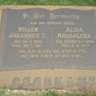 CROUKAMP Willem Johannes C. 1882-1967 &amp; Alida Magdalena CORDIER 1884-1977