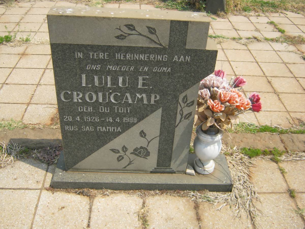 CROUCAMP Lulu E. nee DU TOIT 1926-1988