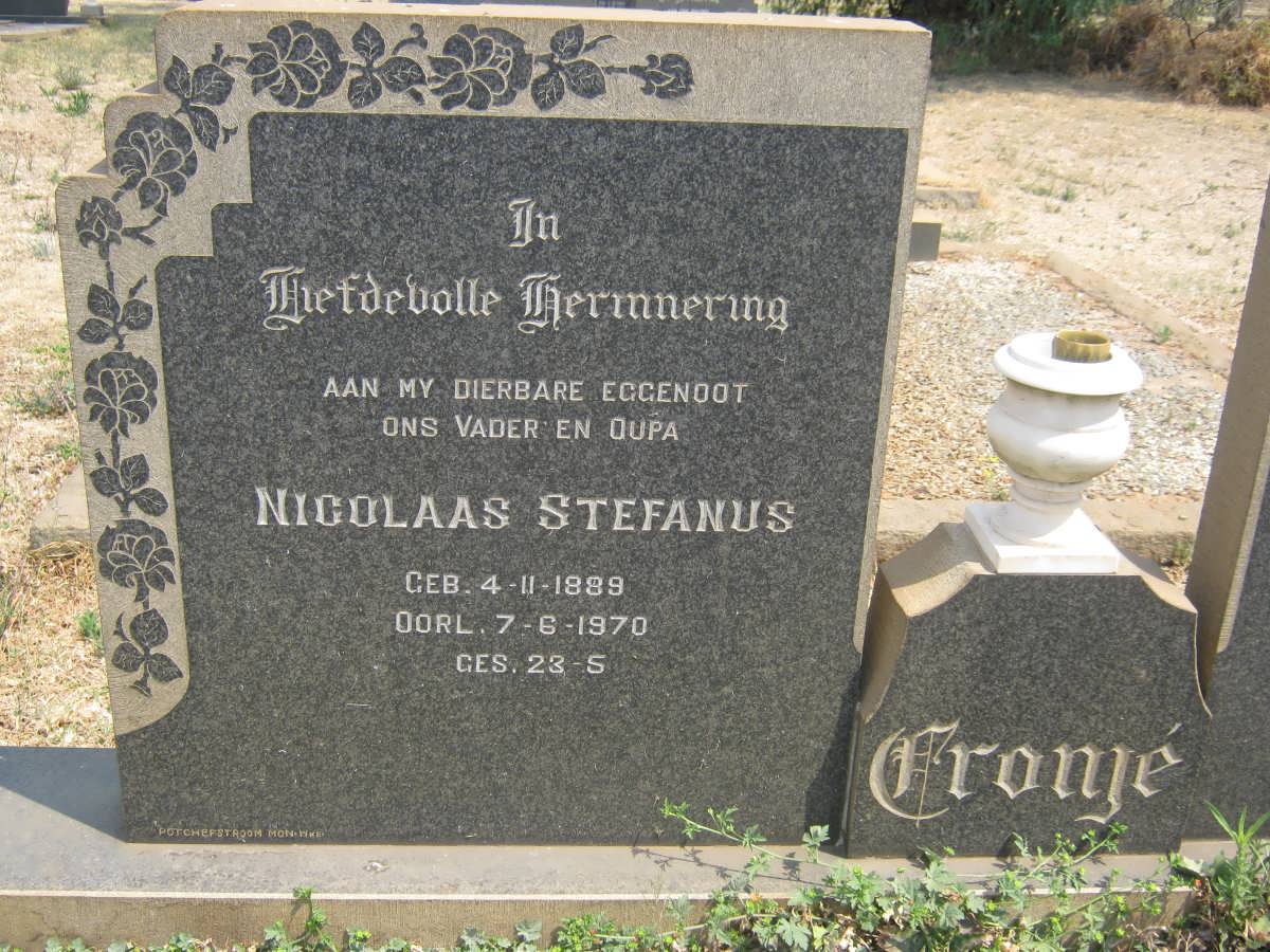CRONJÉ Nicolaas Stefanus 1889-1970