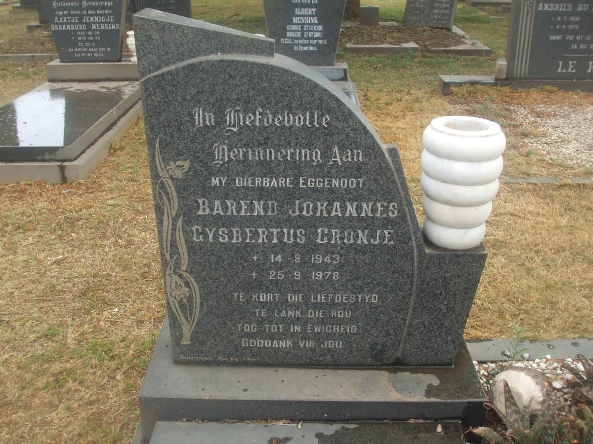 CRONJE Barend Johannes Gysbertus 1943-1978
