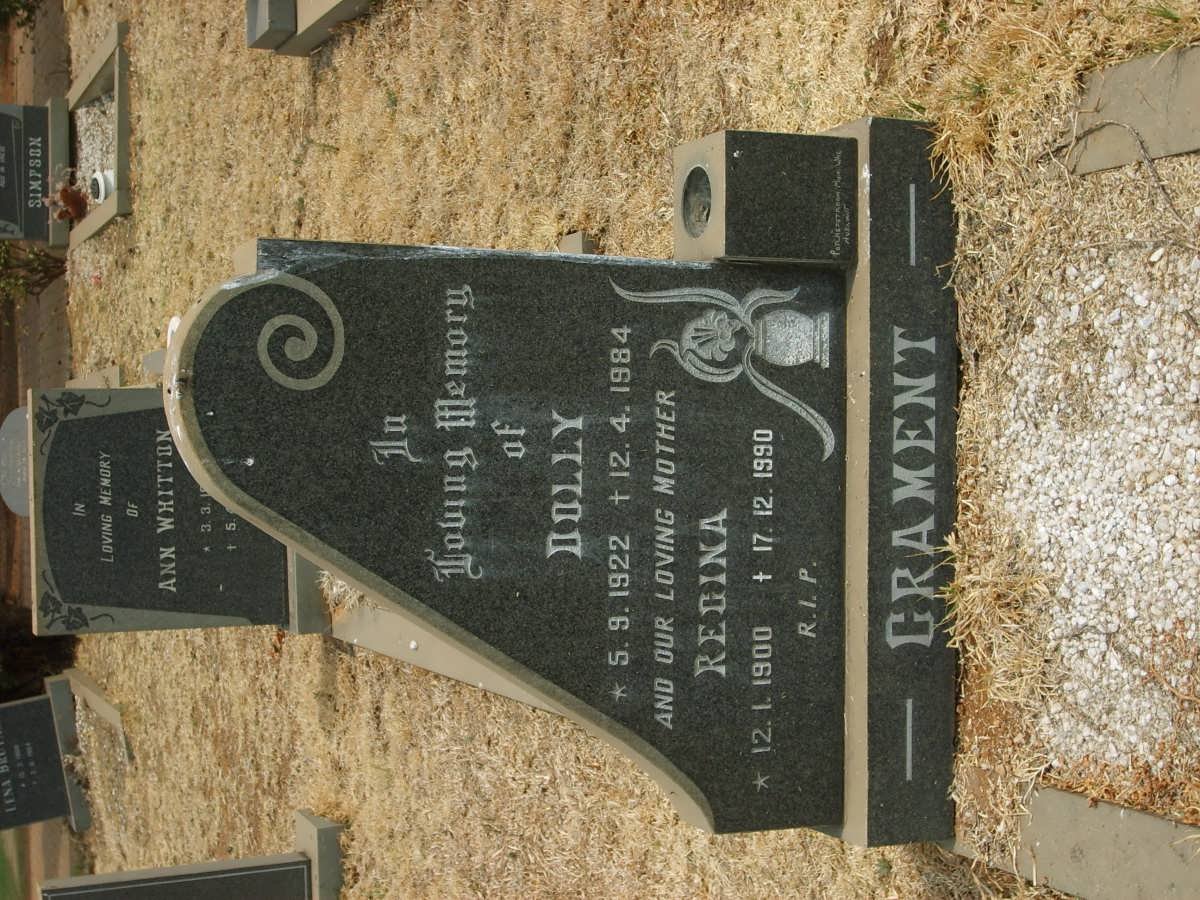 CRAMENT Regina 1900-1990 :: CRAMENT Dolly 1922-1984 