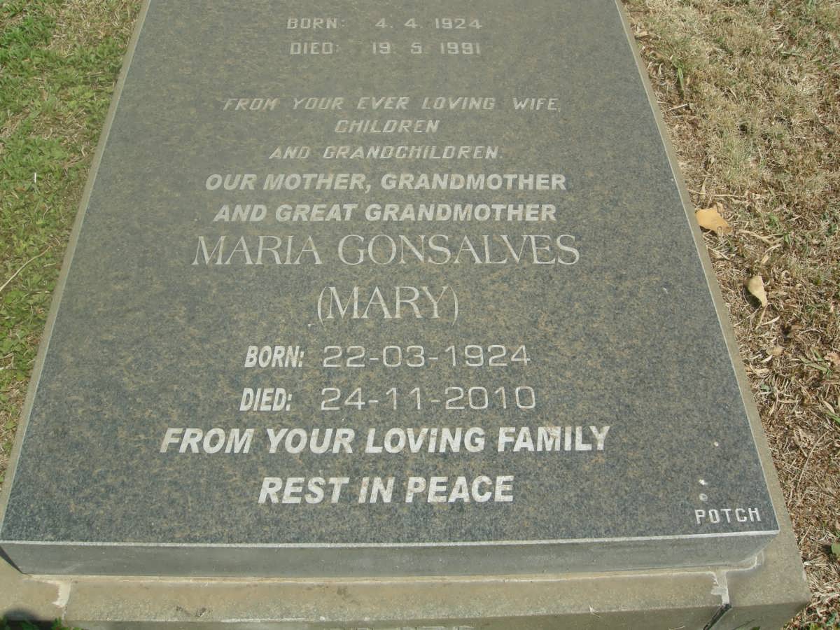 CURADO Maria nee GONSALVES 1924-2010