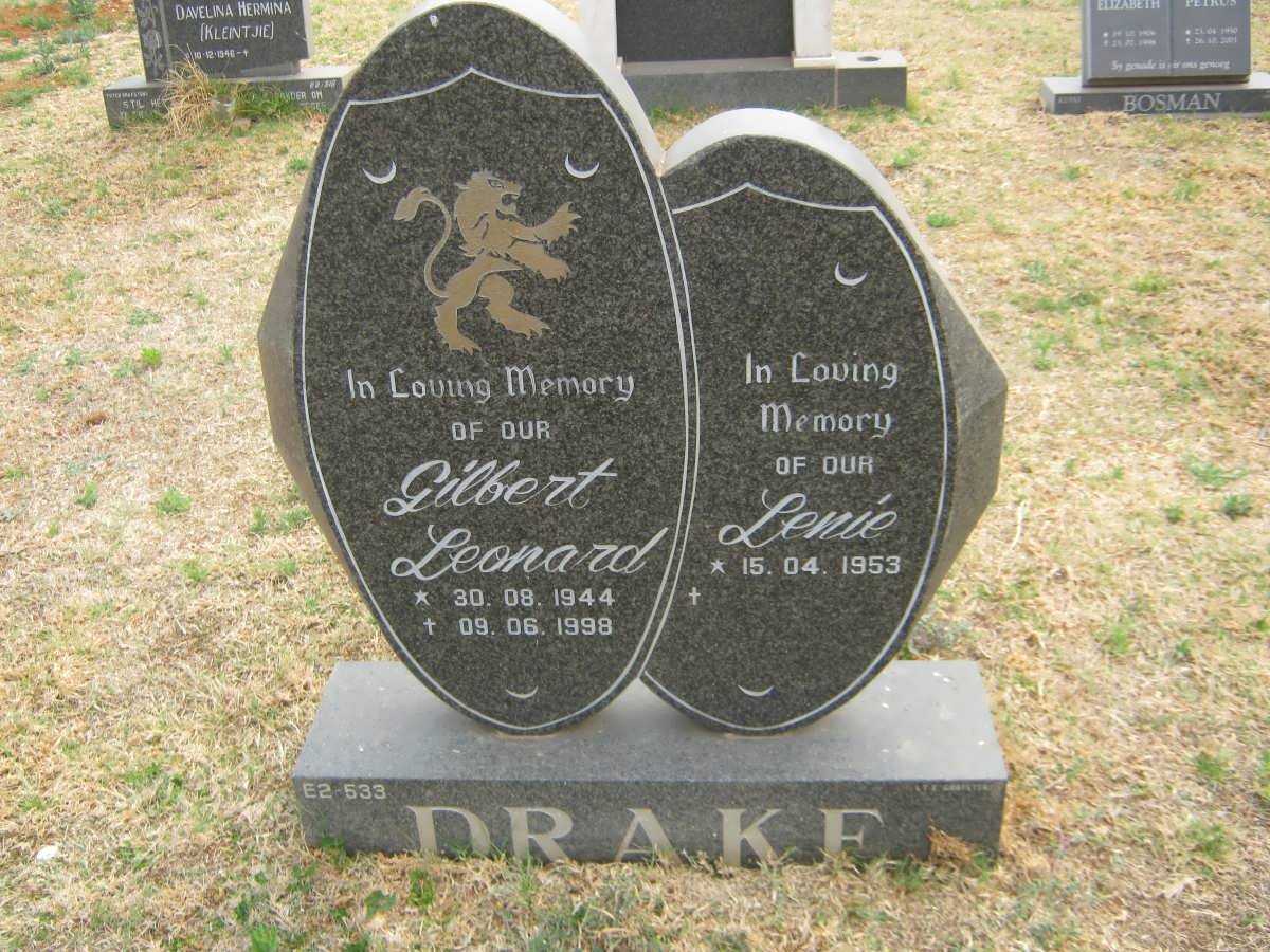 DRAKE Gilbert Leonard 1944-1998 &amp; Lenie 1953-