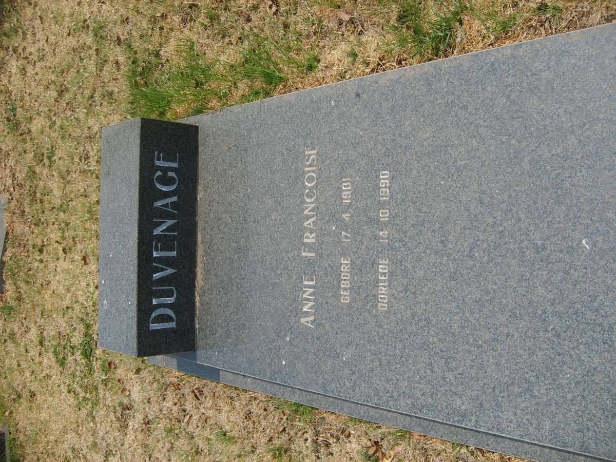 DUVENAGE Anne Francoise 1901-1990