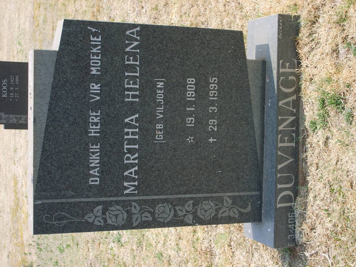DUVENAGE Martha Helena nee VILJOEN 1908-1995
