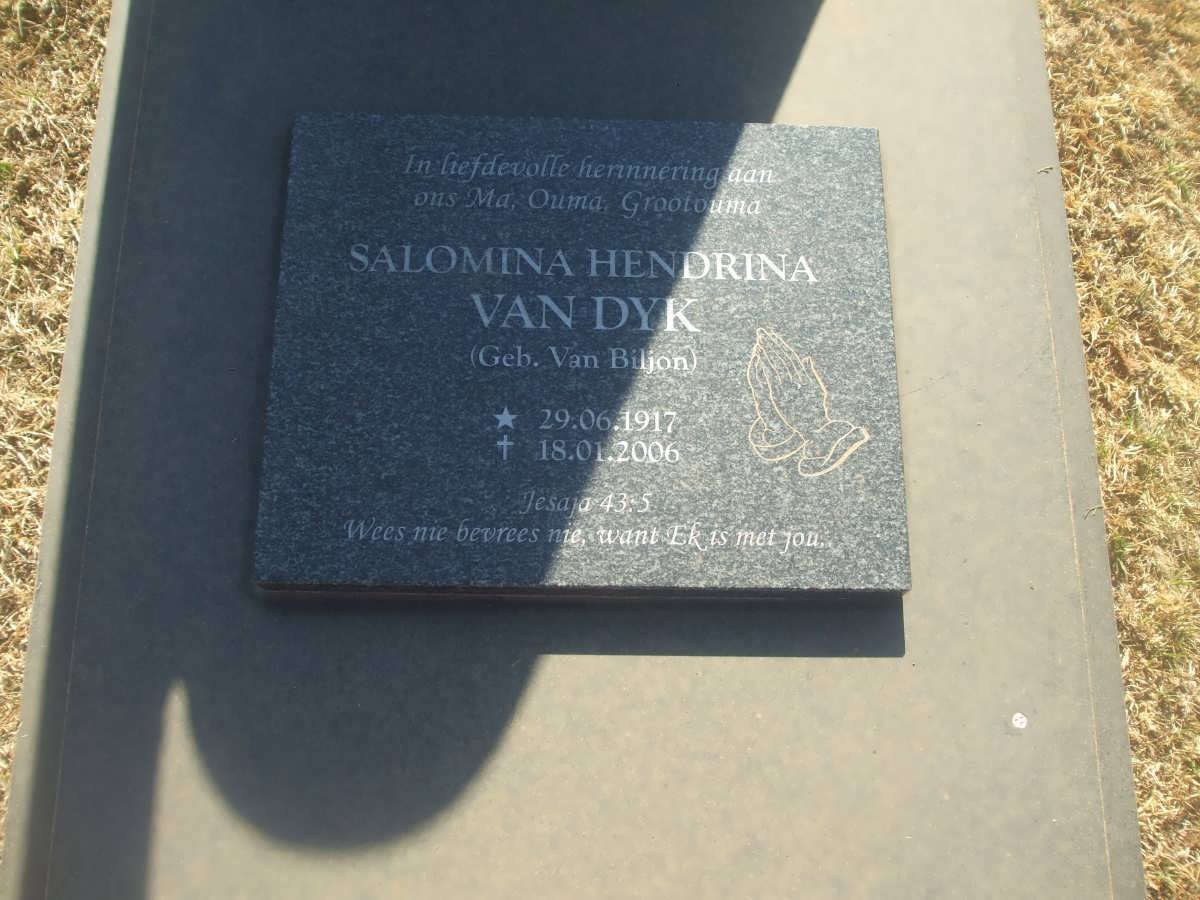 DYK Salomina Hendrina, van nee VAN BILJON 1917-2006