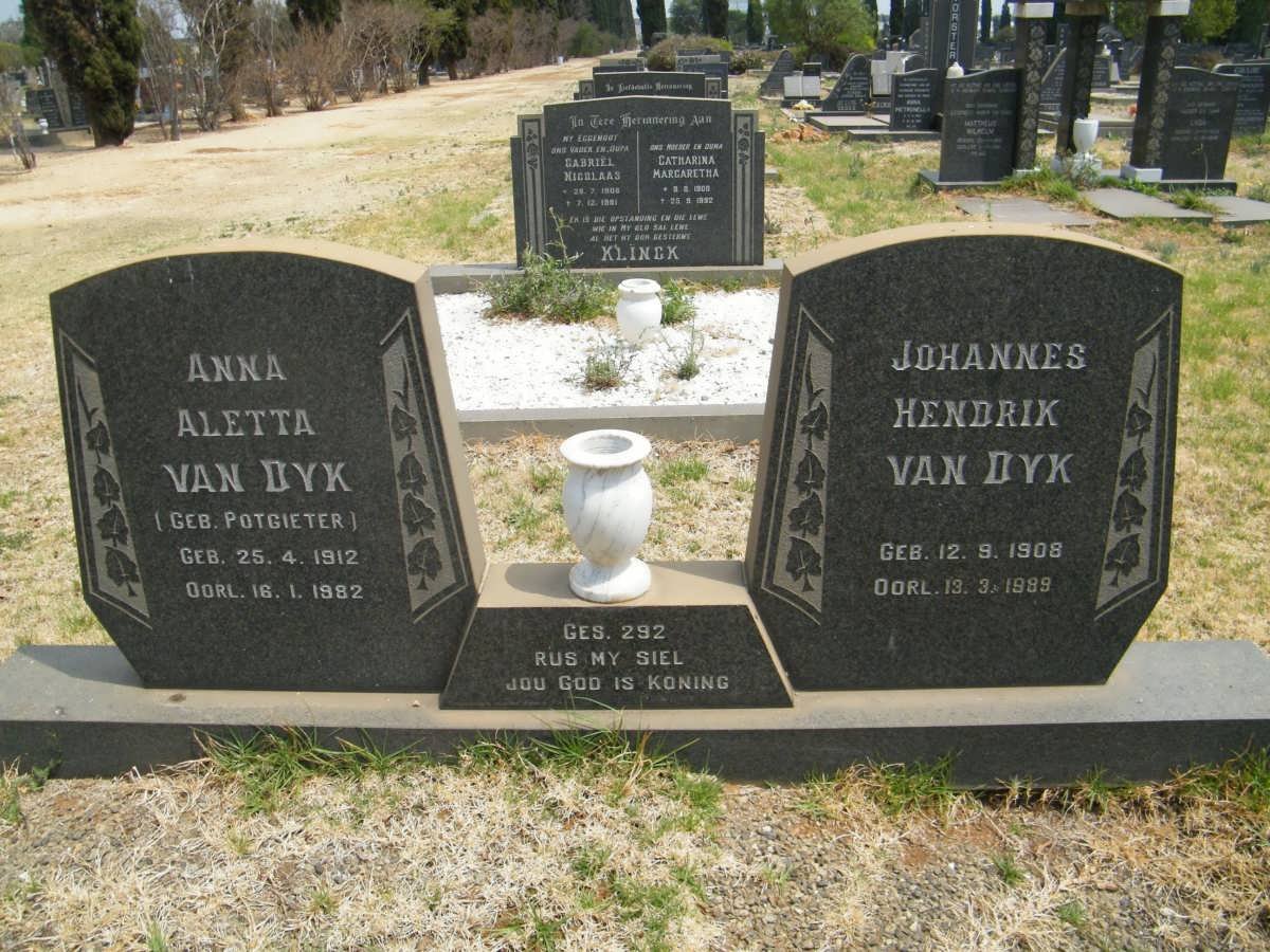 DYK Johannes Hendrik, van 1908-1989 &amp; Anna Aletta POTGIETER 1912-1982 
