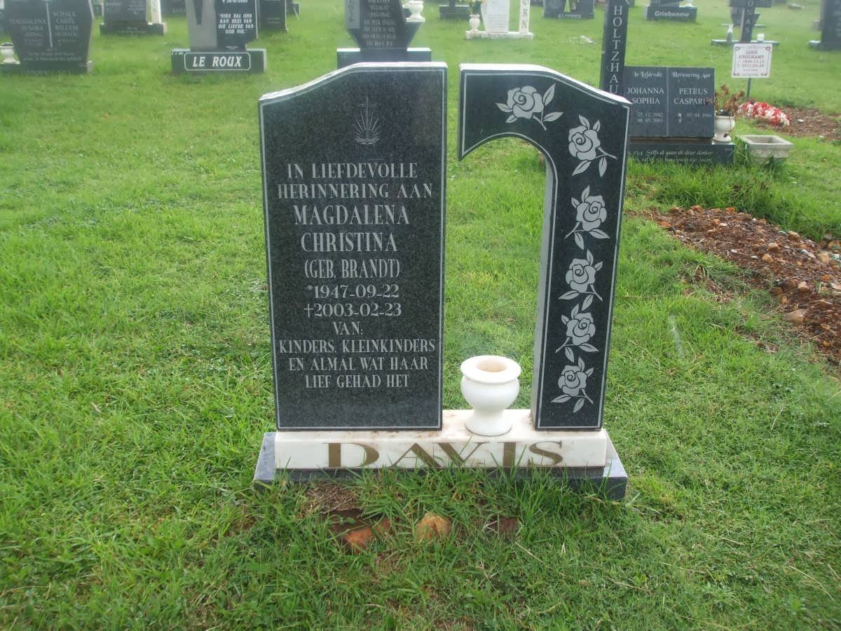 DAVIS Magdalena Christina nee BRANDT 1947-2003