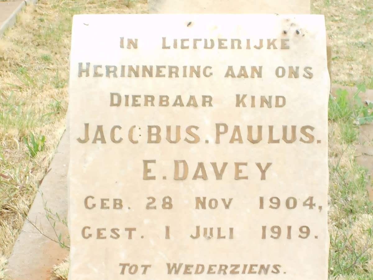 DAVEY Jacobus Paulus E. 1904-1919