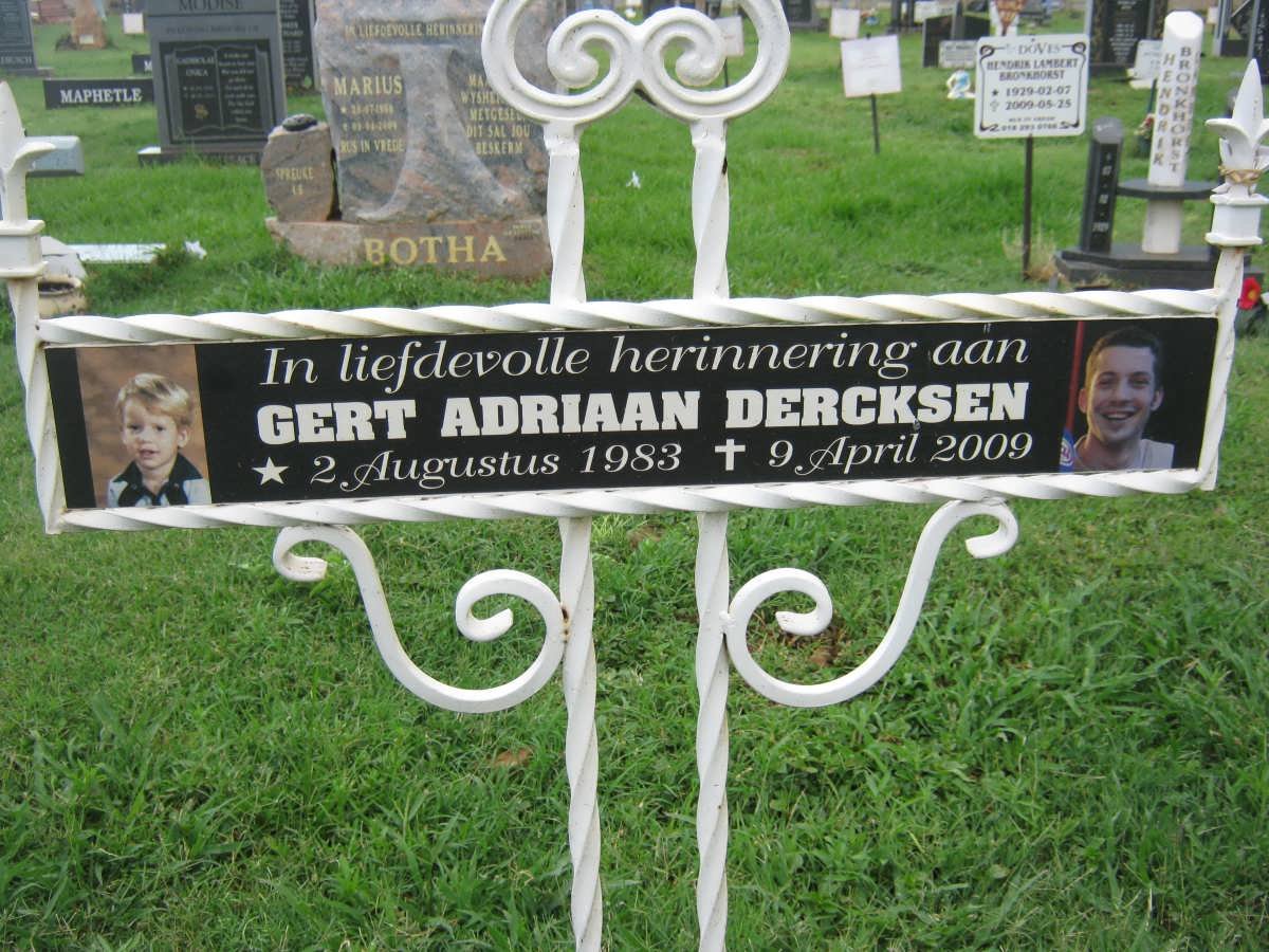 DERCKSEN Gert Adriaan 1983-2009