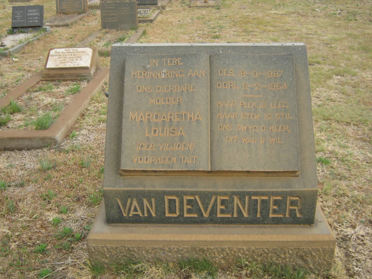 DEVENTER Margaretha Louisa, van voorheen TAIT nee VILJOEN 1887-1954