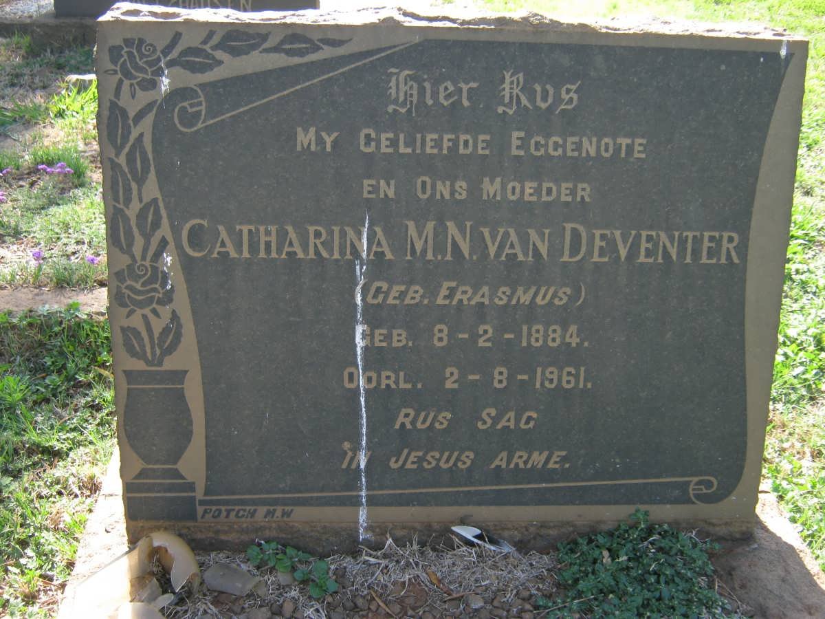 DEVENTER Catharina M.N., van nee ERASMUS 1884-1961