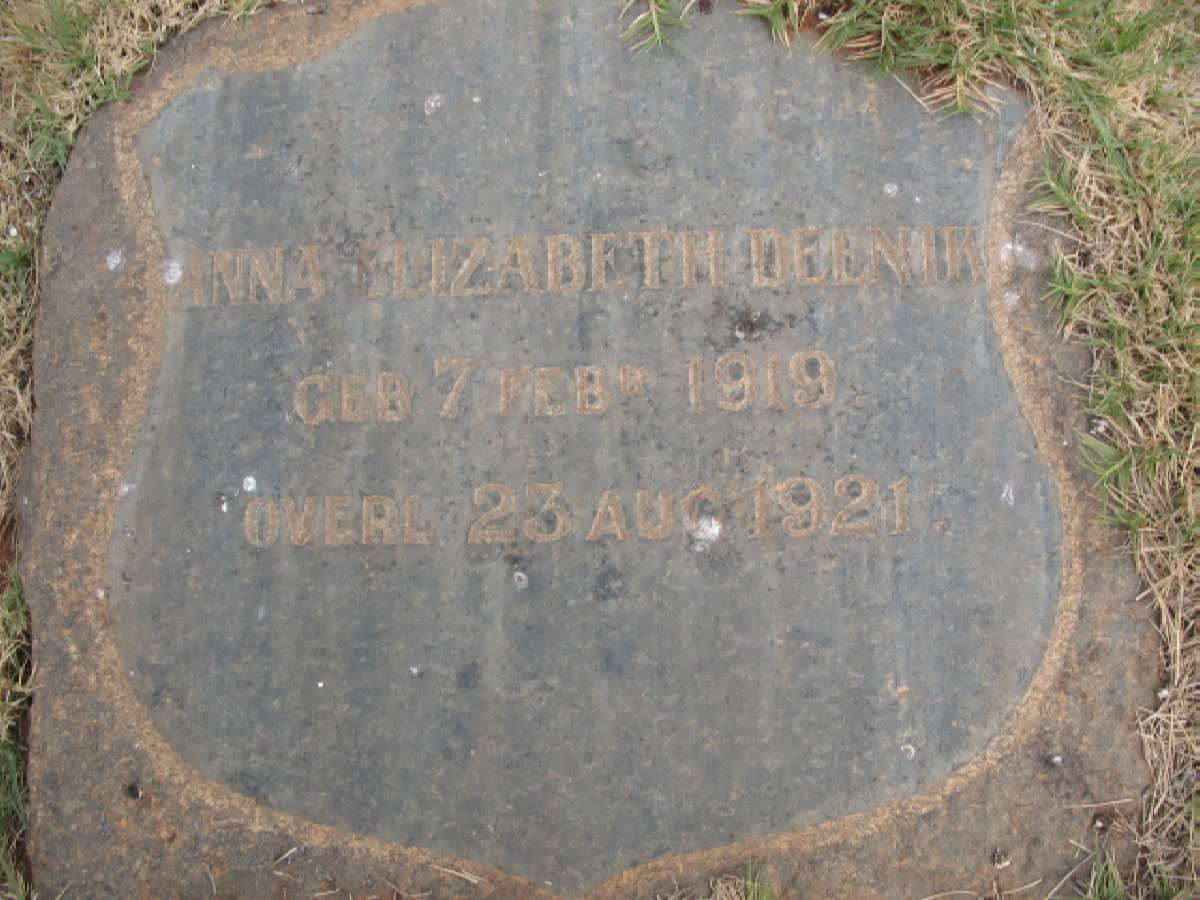 DEENIK Anna Elizabeth 1919-1921
