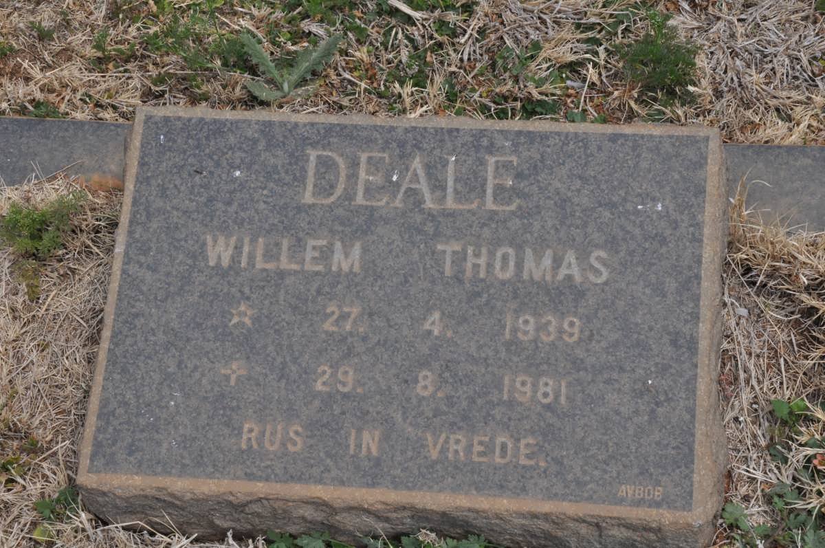 DEALE Willem Thomas 1939-1981