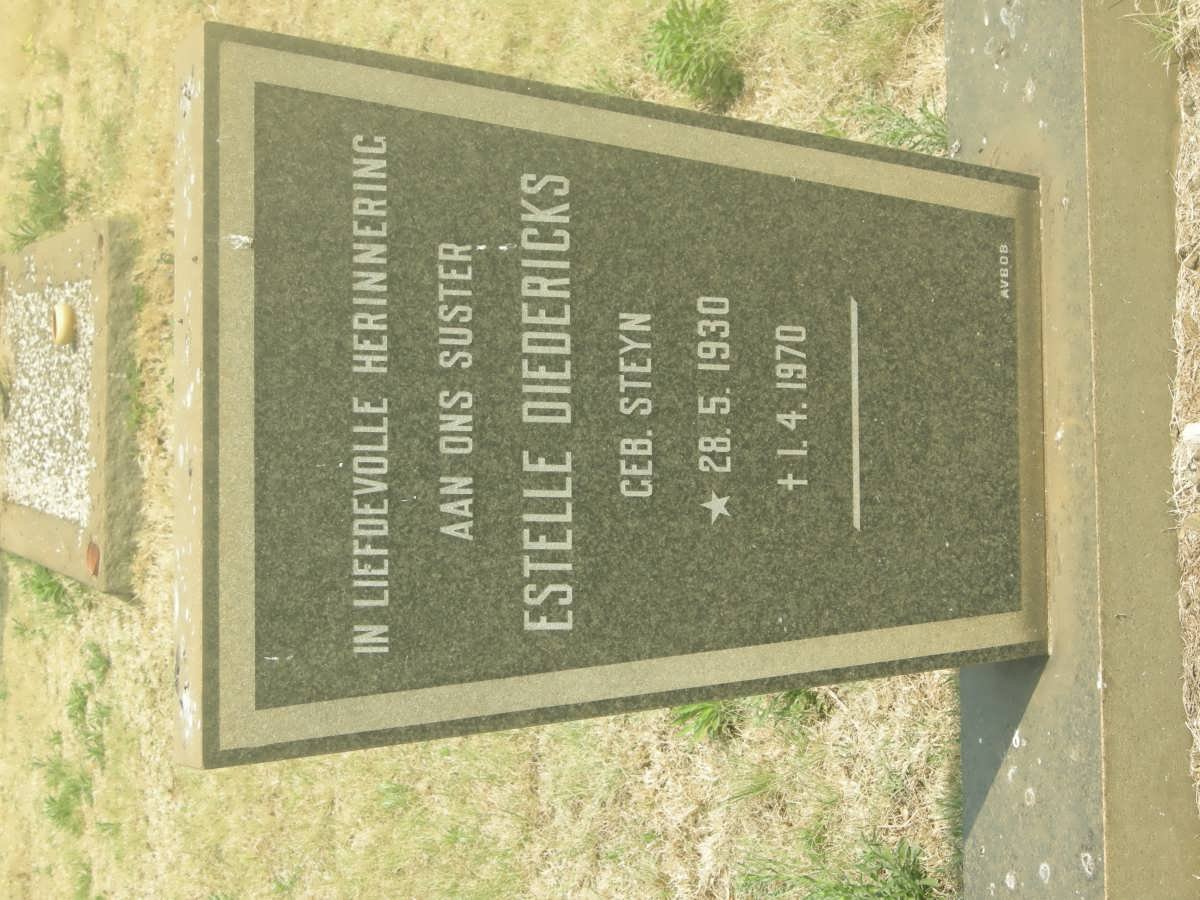 DIEDERICKS Estelle nee STEYN 1930-1970