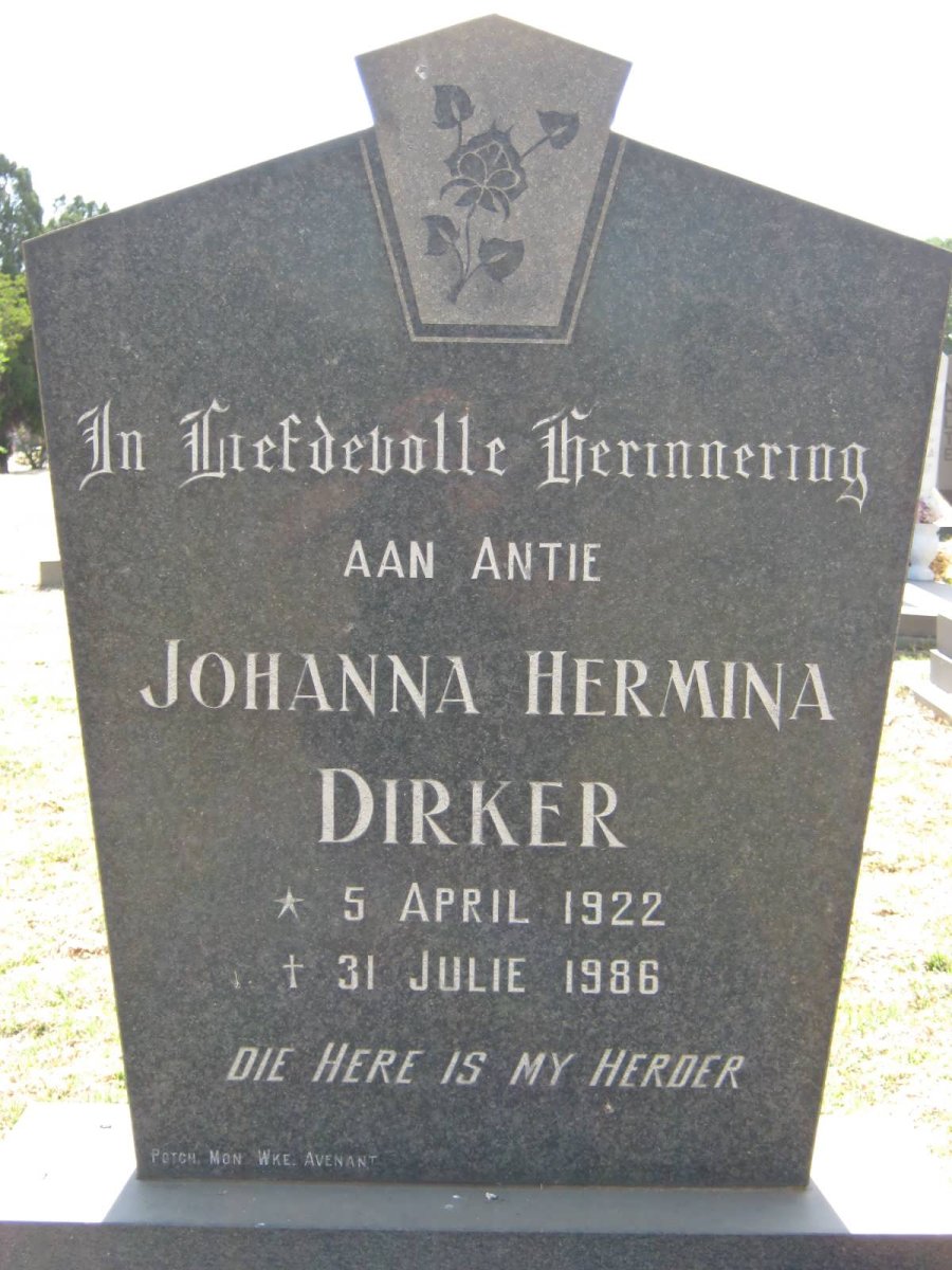 DIRKER Johanna Hermina 1922-1986