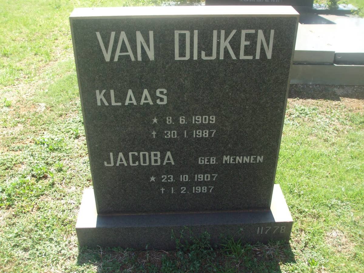 DIJKEN Klaas, van 1909-1987 &amp; Jacoba MENNEN 1907-1987