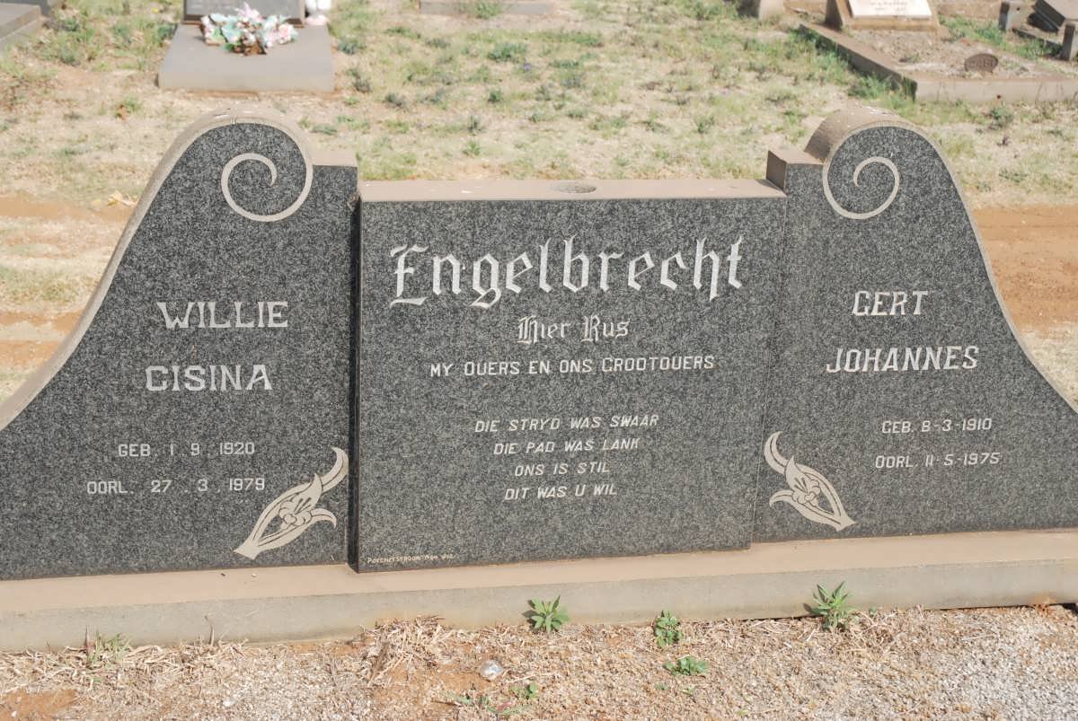 ENGELBRECHT Gert Johannes 1910-1975 &amp; Willie Gisina 1920-1979 