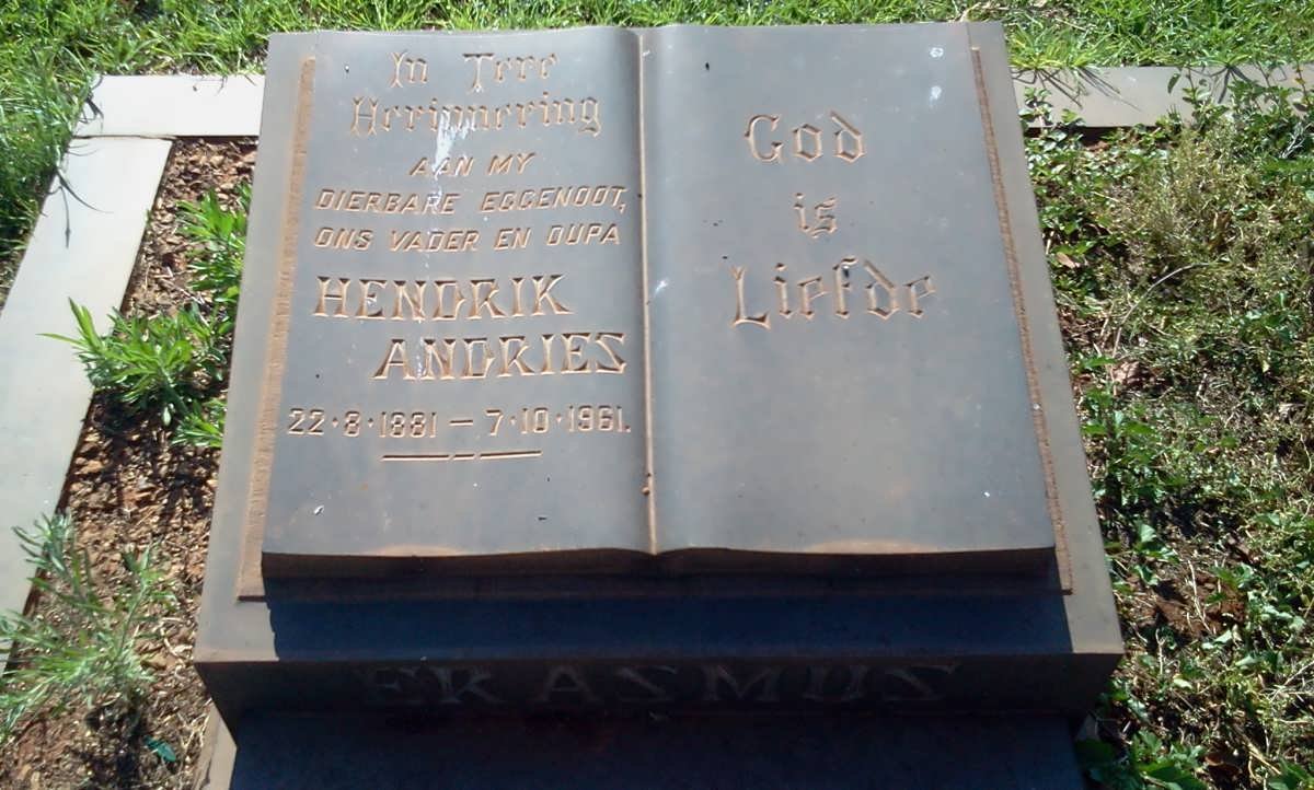 ERASMUS Hendrik Andries 1881-1961
