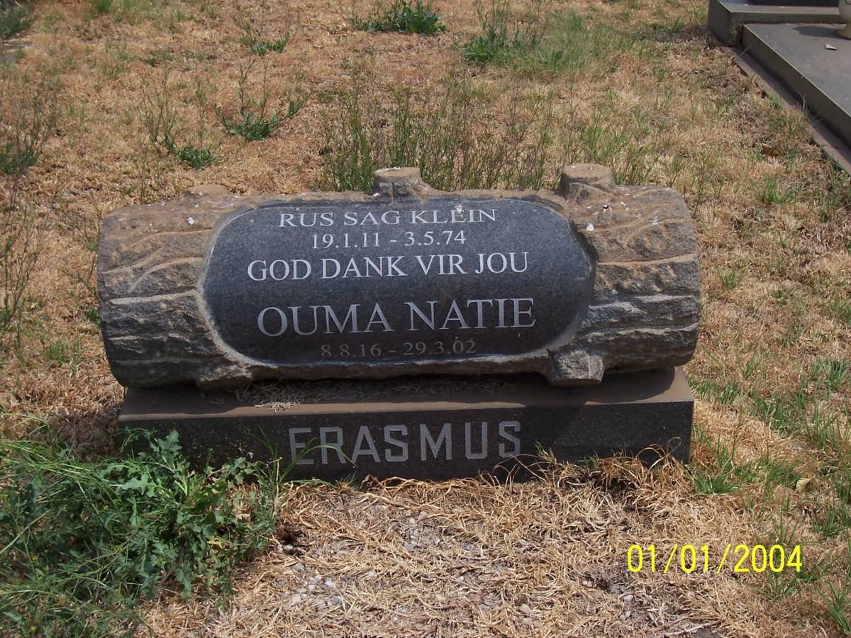 ERASMUS Klein 1911-1974 &amp; Natie 1916-2002