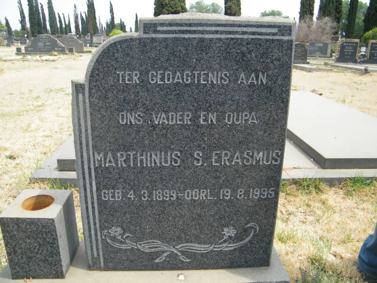 ERASMUS Marthinus S. 1899-1995