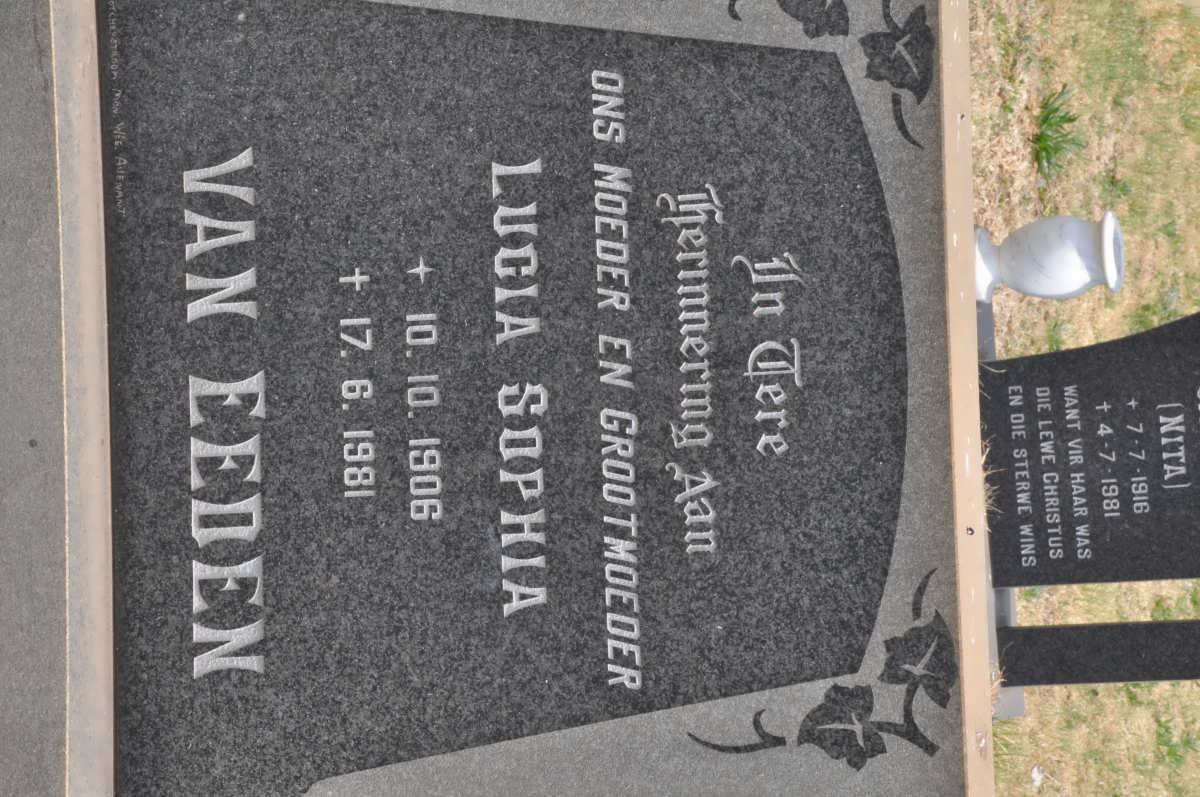 EEDEN Lucia Sophia, van 1906-1981