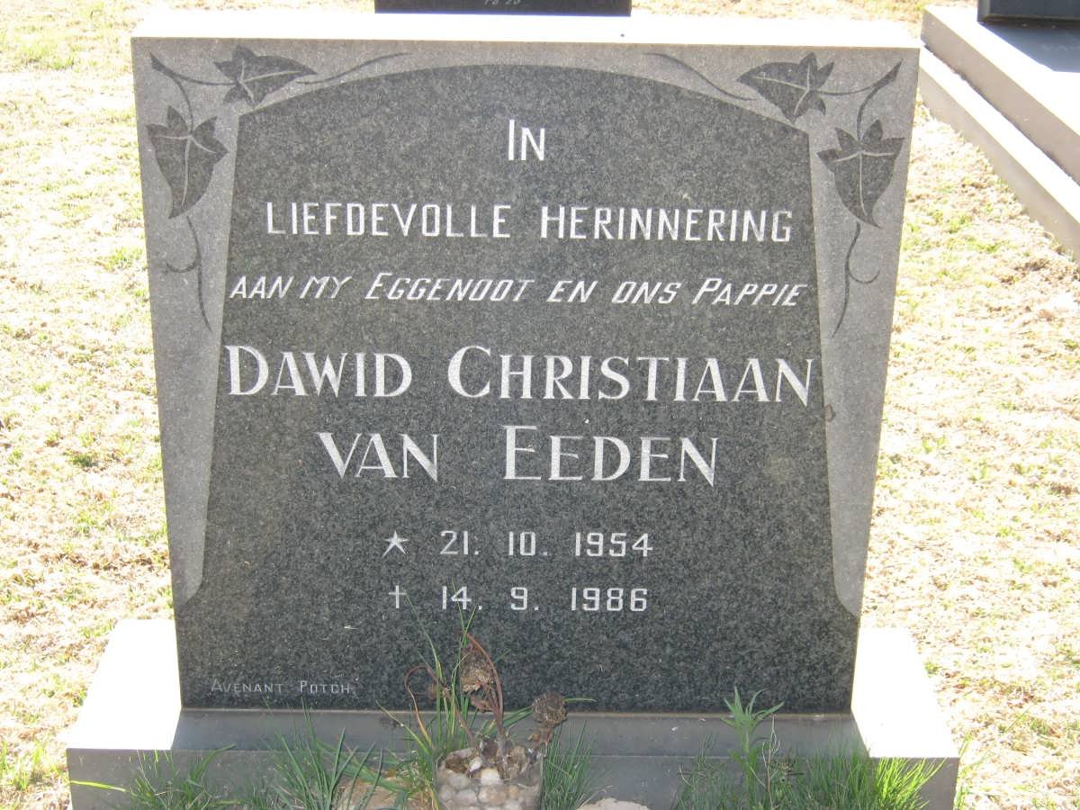 EEDEN Dawid Christiaan, van 1954-1986