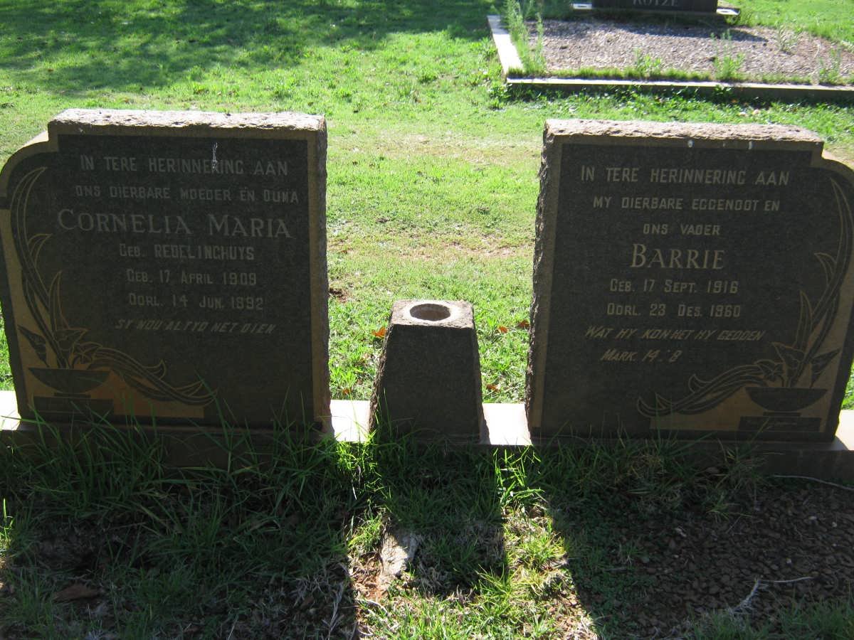 EEDEN Barrie, van 1916-1960 &amp; Cornelia Maria REDELINGHUYS 1909-1992