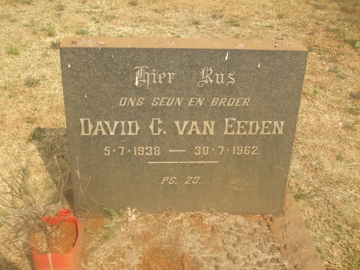 EEDEN David C., van 1938-1962