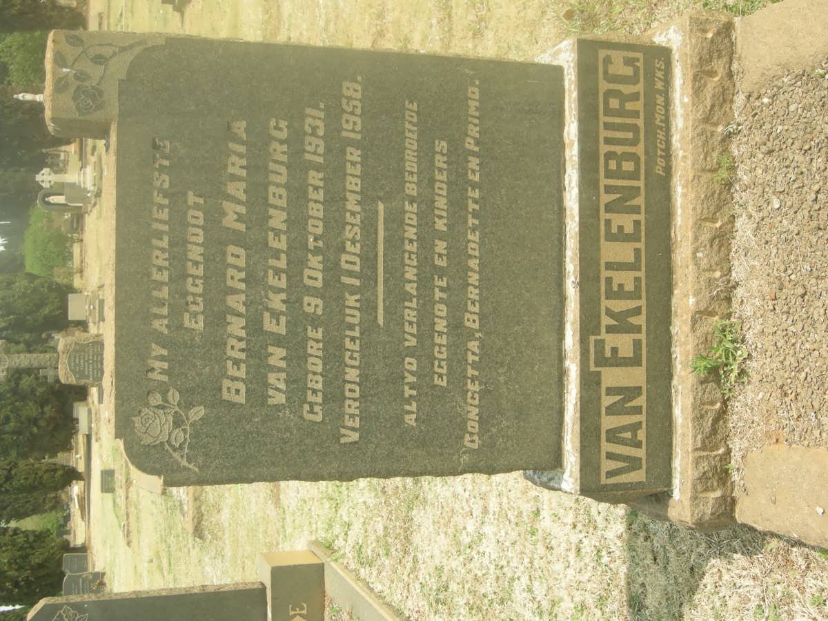EKELENBURG Bernard Maria, van 1931-1958