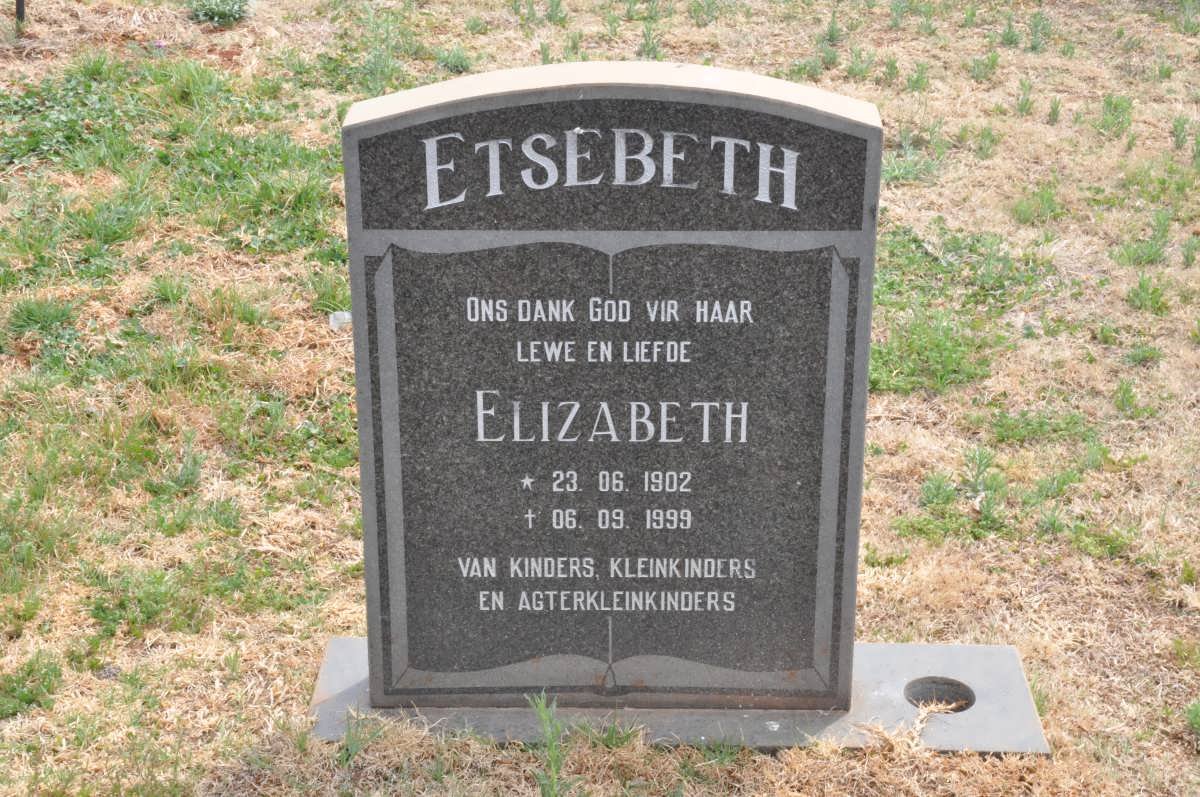 ETSEBETH Elizabeth 1902-1999