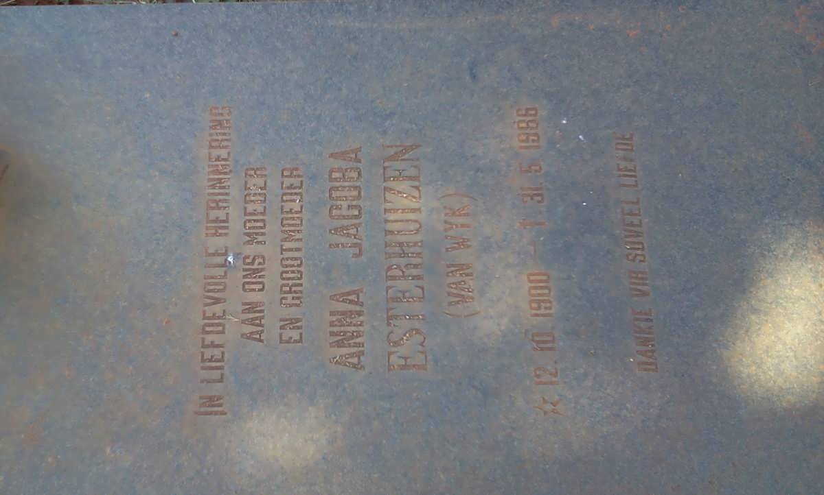ESTERHUIZEN Anna Jacoba nee VAN WYK 1900-1986
