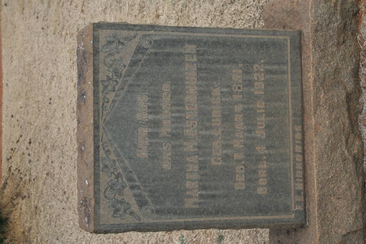 ESTERHUIZEN Martha M. nee LUDICA 1851-1922