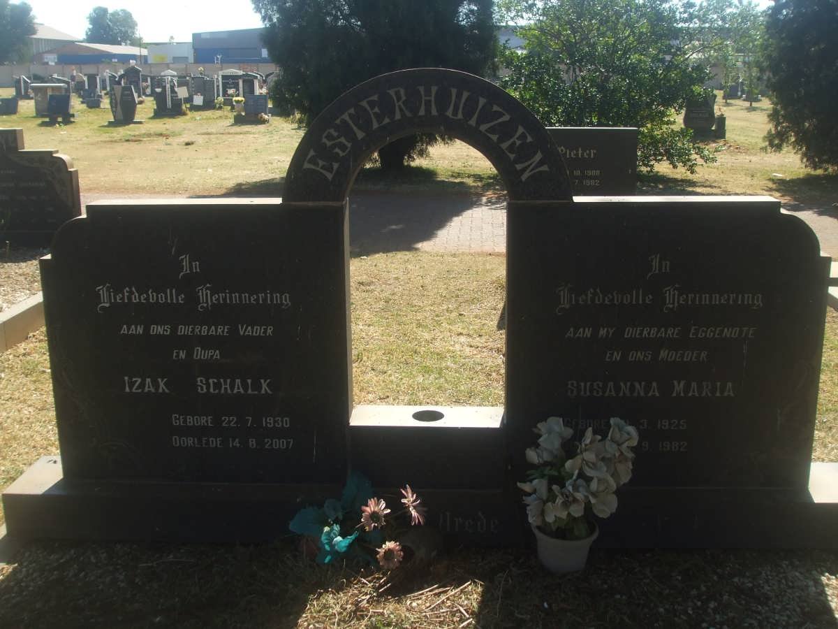 ESTERHUIZEN Izak Schalk 1930-2007 &amp; Susanna Maria 1925-1982