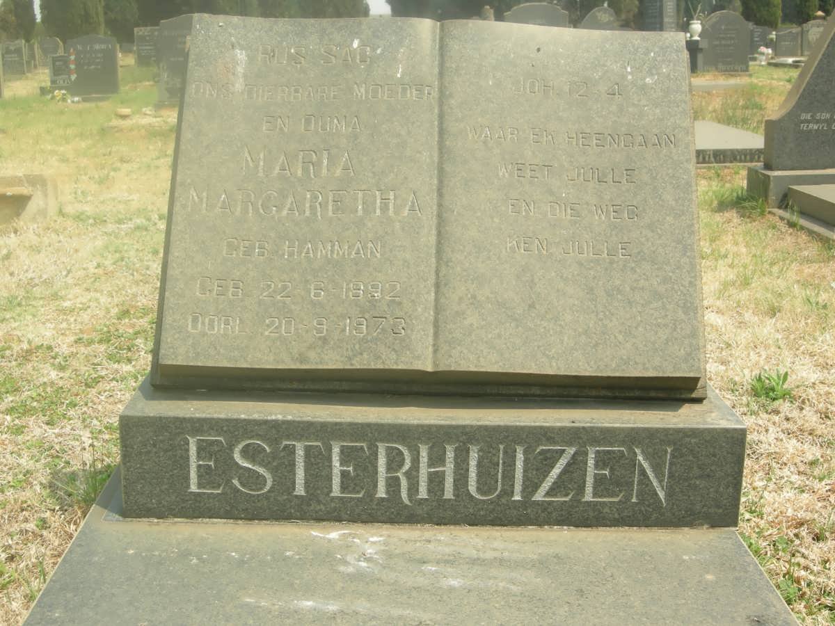 ESTERHUIZEN Maria Margaretha nee HAMMAN 1892-1973