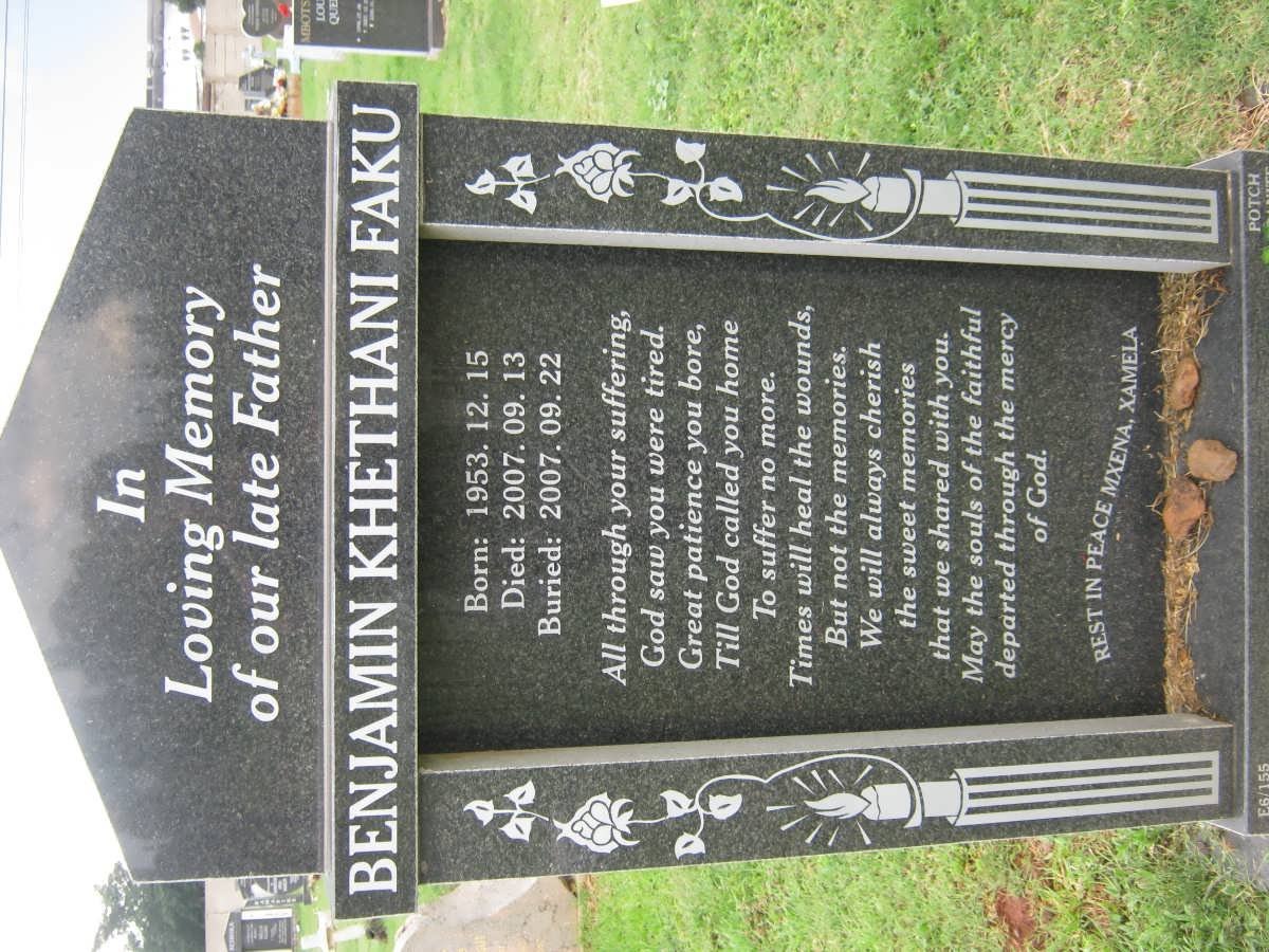 FAKU Benjamin Khethani 1953-2007