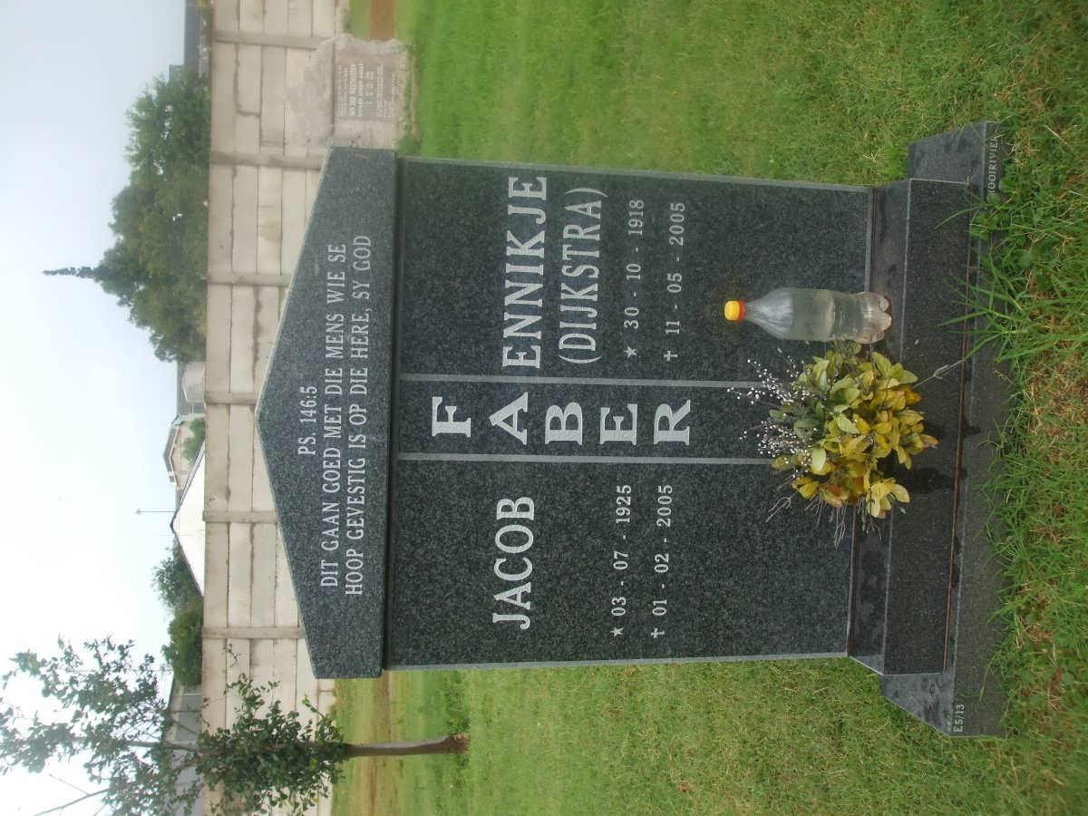 FABER Jacob 1925-2005 &amp; Ennikje DIJKSTRA 1918-2005