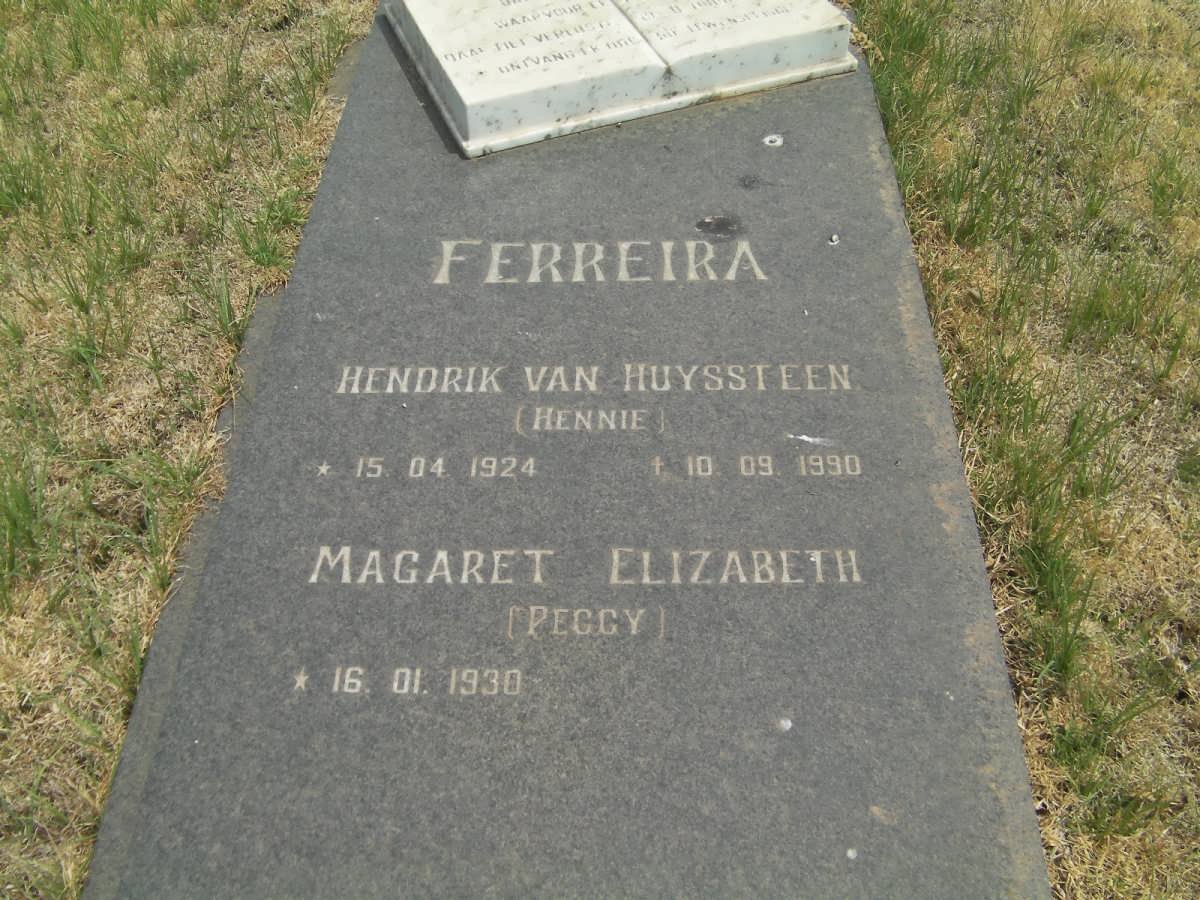 FERREIRA Hendrik Van Huyssteen 1924-1990 &amp; Margaret Elizabeth 1930-