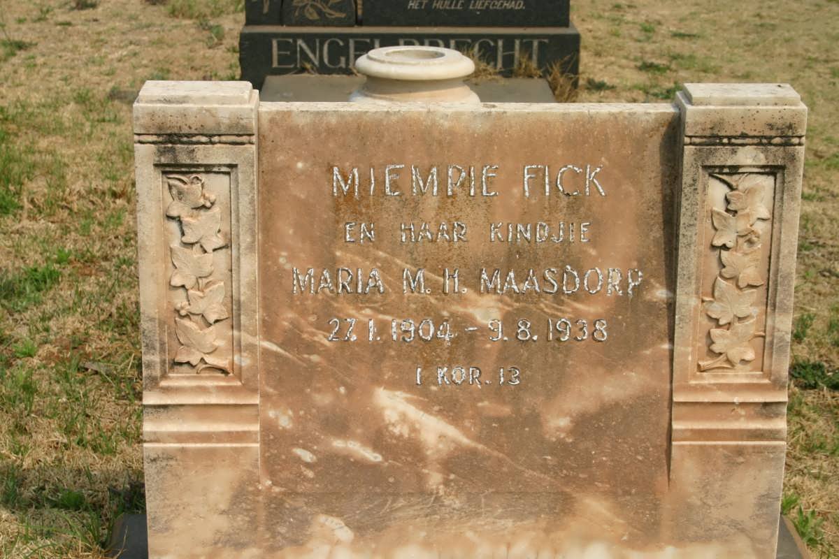 FICK Miempie :: MAASDORP Maria M.H. 1904-1938