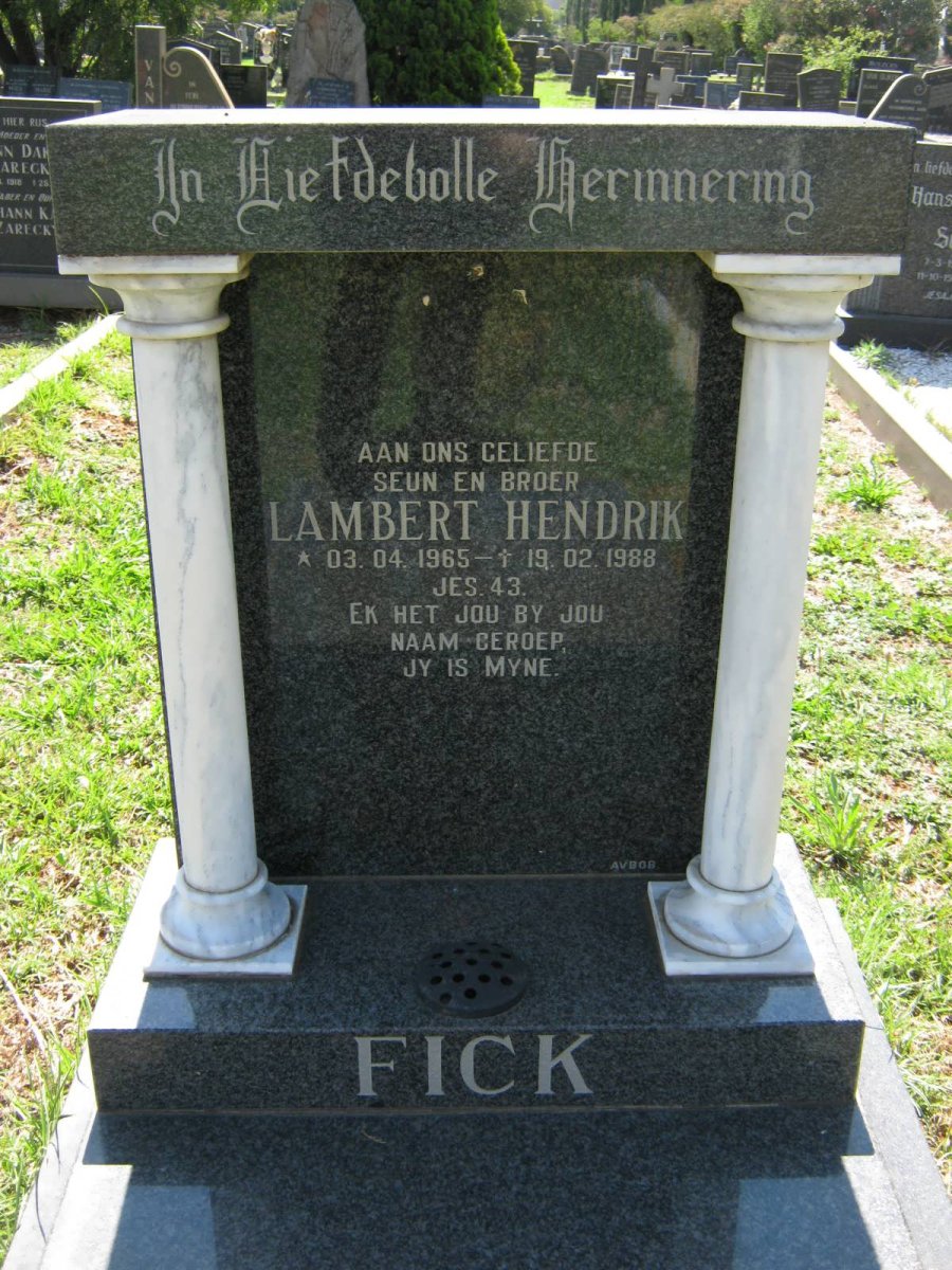 FICK Lambert Hendrik 1965-1988