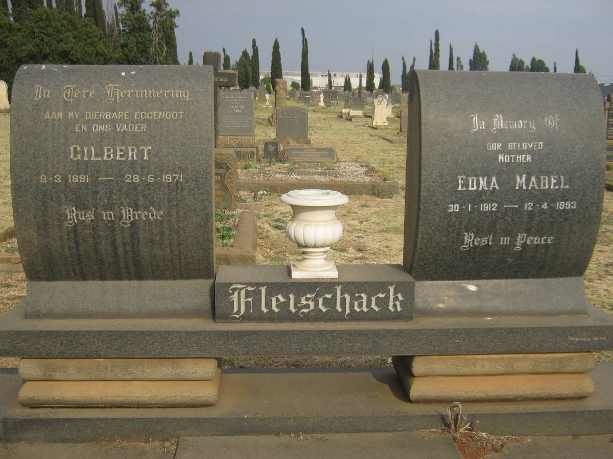 FLEISCHACK Gilbert 1891-1971 &amp; Edna Mabel 1912-1993