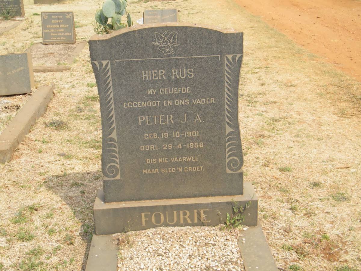 FOURIE Peter J.A. 1901-1958