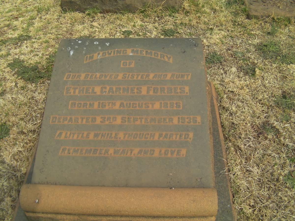 FORBES Ethel Garnes 1886-1936