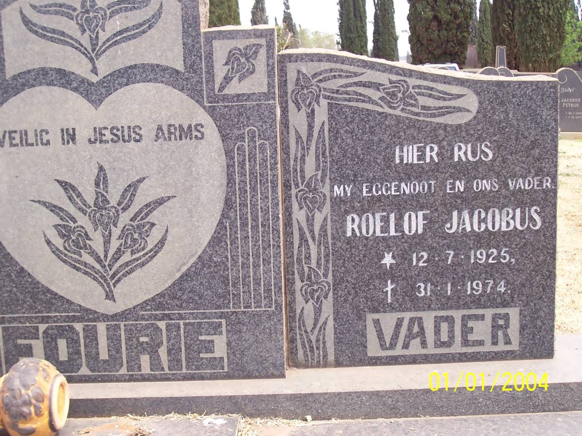 FOURIE Roelof Jacobus 1925-1974