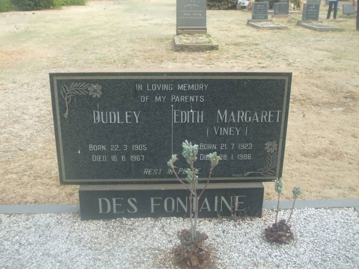 FONTAINE Dudley, des 1905-1967 &amp; Edith Margaret VINEY 1923-1986