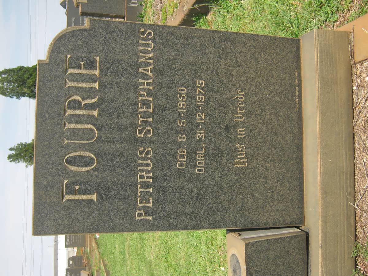 FOURIE Petrus Stephanus 1950-1975
