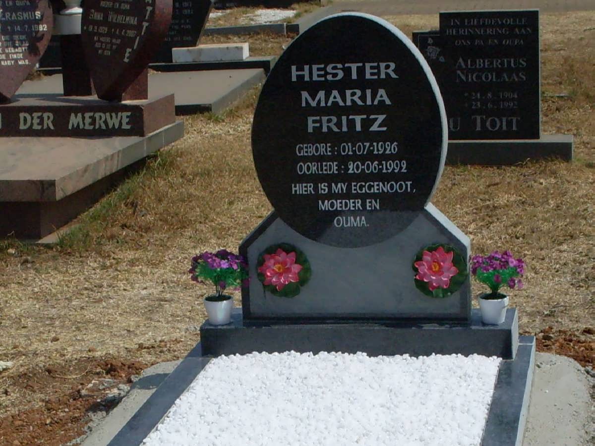 FRITZ Hester Maria 1926-1992