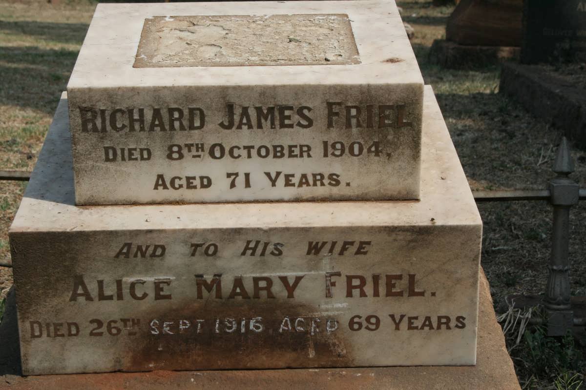 FRIEL Richard James -1904 &amp; Alice Mary -1916