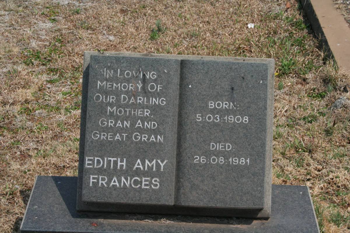 FRANCES Edith Amy 1908-1981